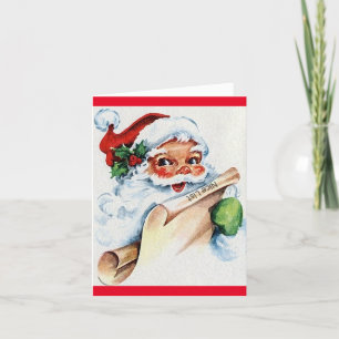 Carte de Noël pour enfants vintage Santas' Nice Li