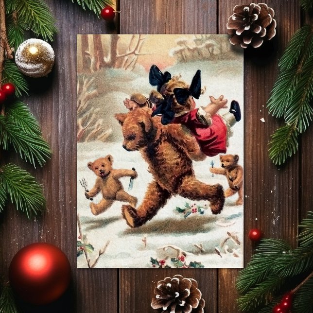 Carte de Noël pour enfants volée par les ours vint (Créateur téléchargé)