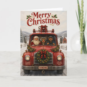 Carte de Noël pour Entreprise de Remorquage