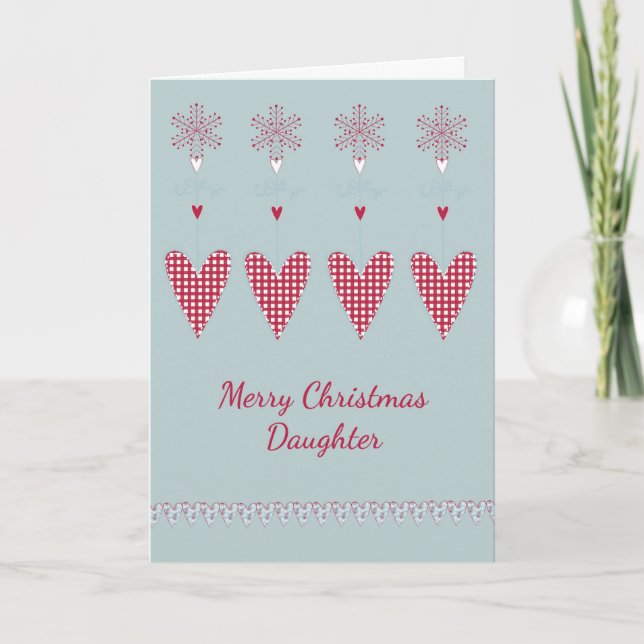 Carte de Noël pour fille âgée avec coeur (Devant)