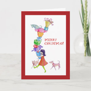 Carte de Noël pour fille cadeau