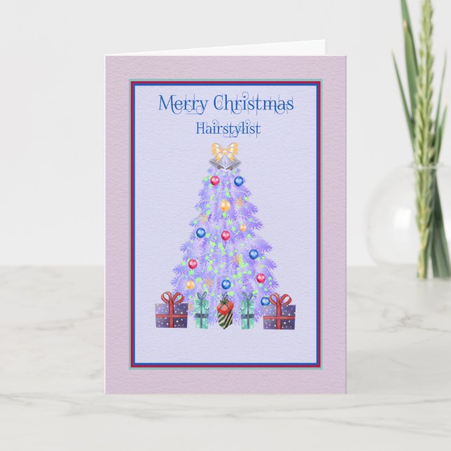 Carte de Noël pour Hairstylist Lavender Tree (Devant)