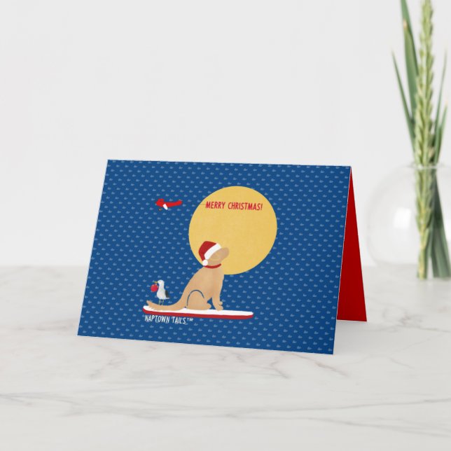 Carte de Noël pour le chien de surf de baleine de  (Devant)