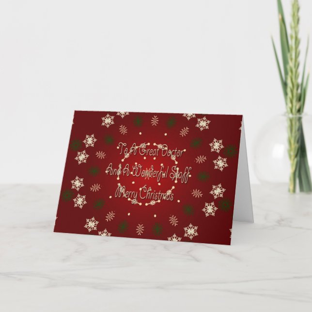 Carte De Noël Pour Le Docteur Et Le Personnel (Devant)