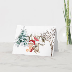 Carte de Noël pour le premier Noël de bébé