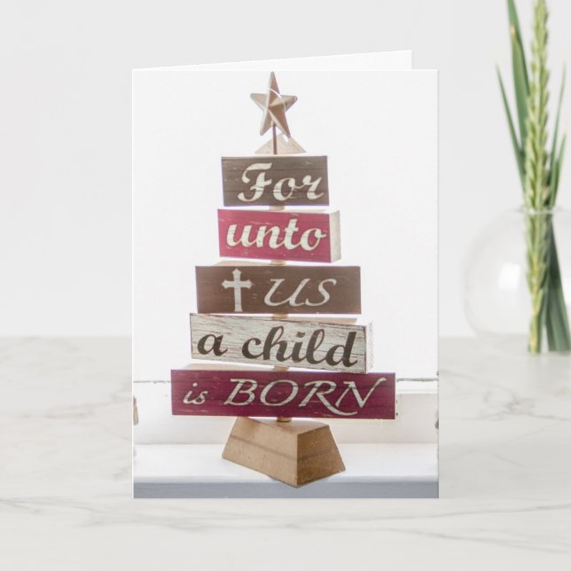 Carte de Noël pour l'Enfant Né Écriture (Devant)