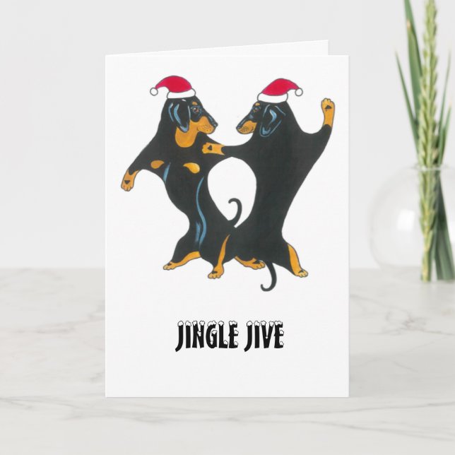 Carte de Noël pour les amateurs de dachshund (Devant)