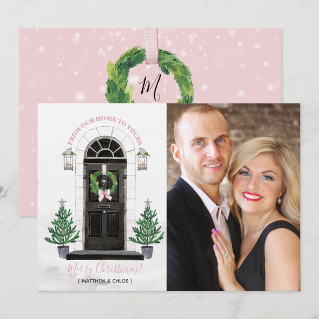 Carte de Noël pour les fêtes à la maison (Devant / Derrière)