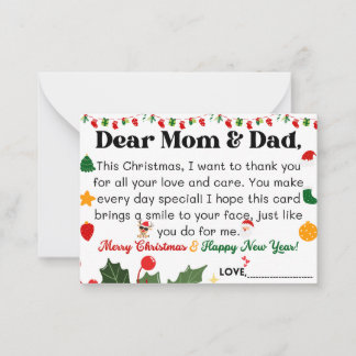 Carte De Noël Pour Les Parents D'Enfants