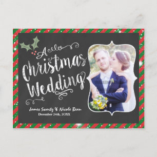 Carte de Noël pour mariage Photo sur ardoise