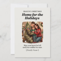 Carte de Noël pour militaire rentrant à la maison 
