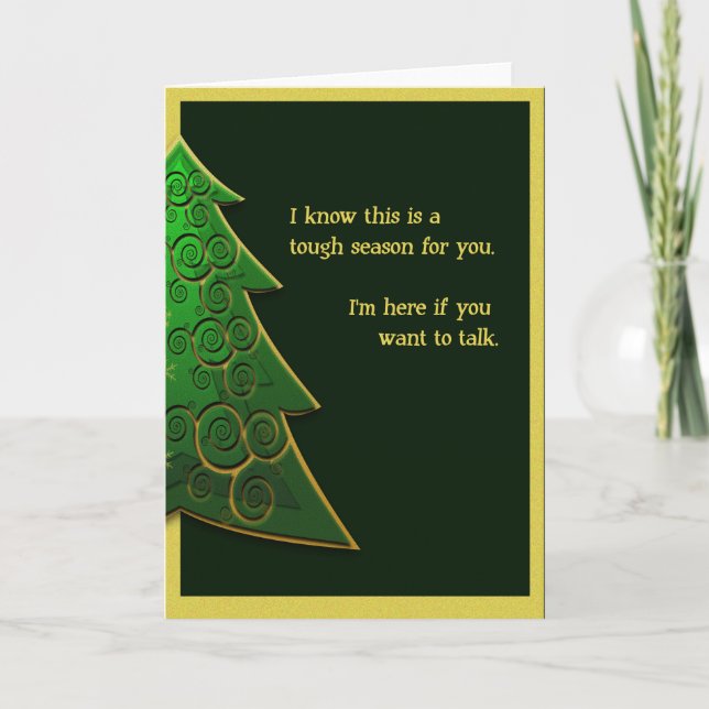 Carte de Noël pour personne en deuil ou triste (Devant)