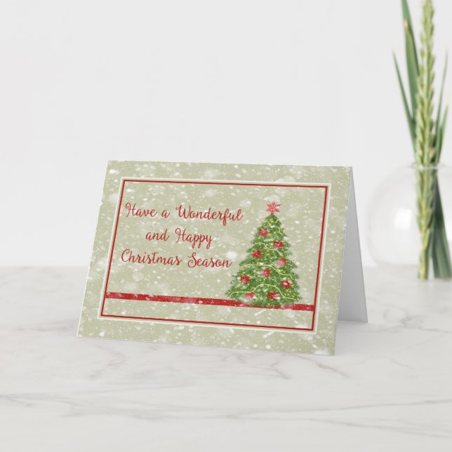 Carte de Noël pour tout le monde Vert clair & Arbr (Devant)