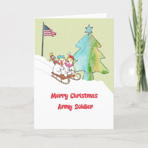Carte de Noël pour un soldat de l'armée avec des n