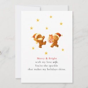 Carte de Noël pour une épouse romantique et mignon