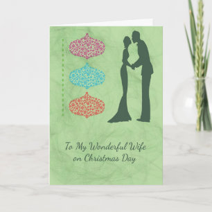 Carte de Noël pour votre femme avec des ornements