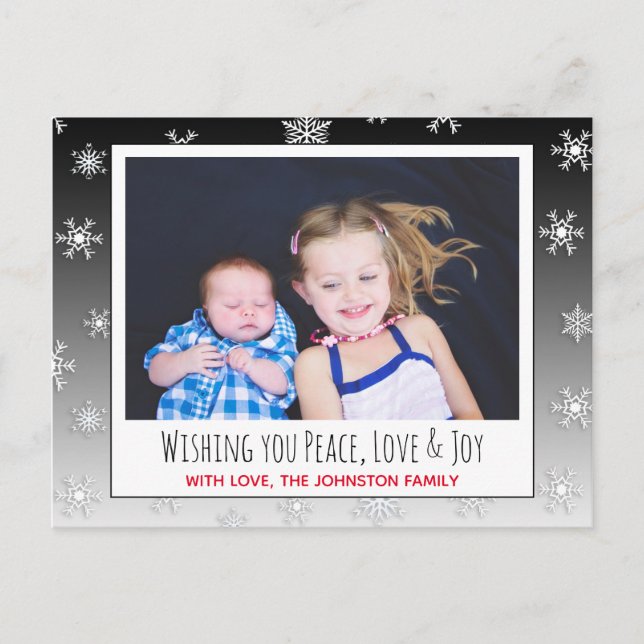 Carte de Noël pour vous souhaiter la paix, l'amour (Devant)