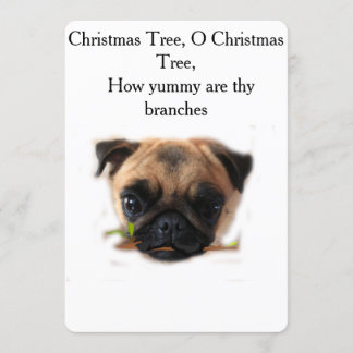 Carte de Noël Pug de vacances