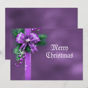 Carte de Noël Purple Bow