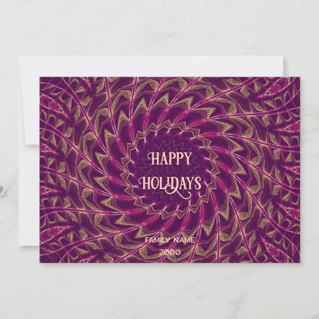 Carte de Noël Purple Gold (Devant)