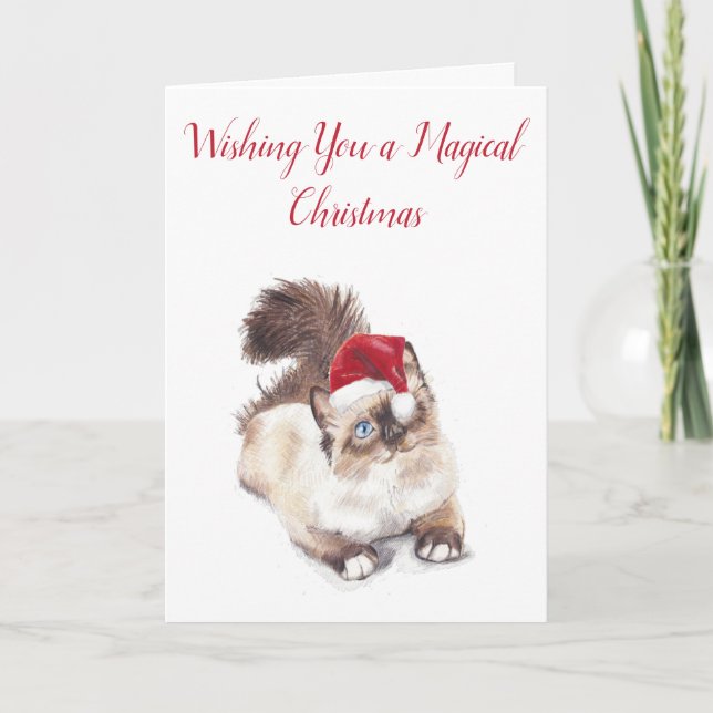 Carte de Noël Ragdoll par Artist GV Hemmings (Devant)