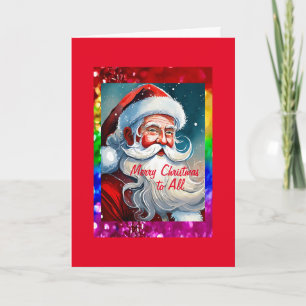 Carte de Noël Rainbow Pride Père Noël 5" x 7"