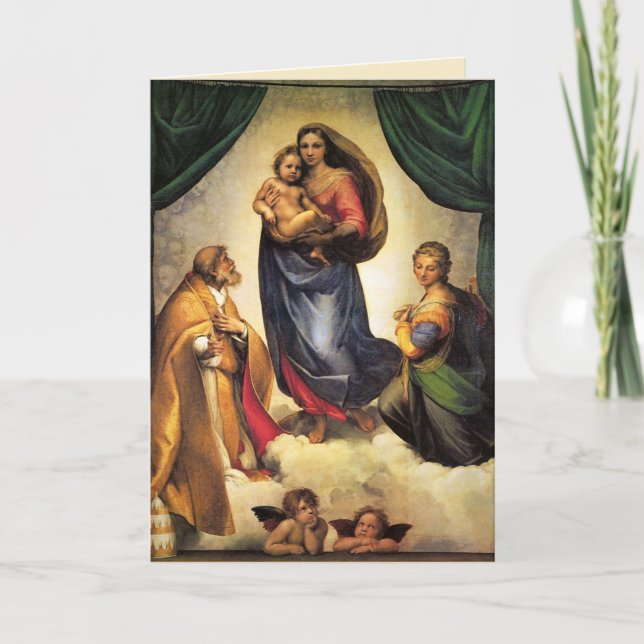 Carte de Noël Raphael Madonna et Enfant (Devant)