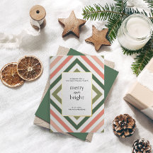 Carte de Noël rayée simple et moderne