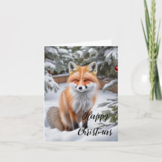 Carte de Noël Red Fox