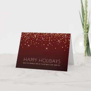 Carte de Noël Red Gold Business Merci