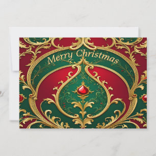 Carte de Noël Red Green Gold