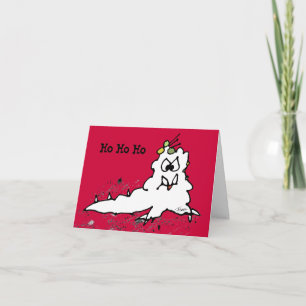 Carte de Noël Red Ho Ho Cartoon Slug Escargot