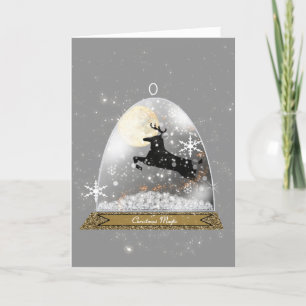 Carte de Noël Reindeder Snow Globe