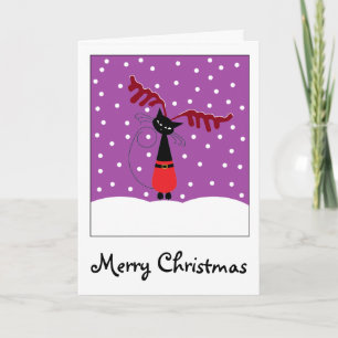 Carte de Noël Reindeer Cat