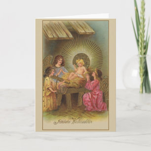 Carte de Noël religieuse allemande vintage