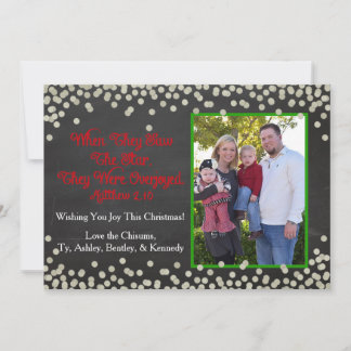 Carte de Noël religieuse avec une photo de famille