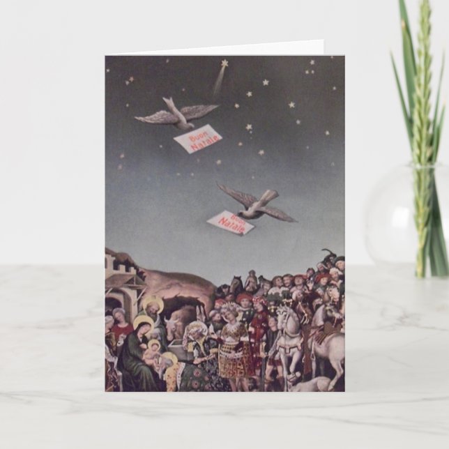 Carte de Noël religieuse italienne vintage (Devant)