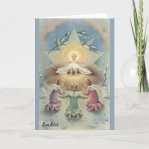 Carte de Noël religieuse italienne vintage
