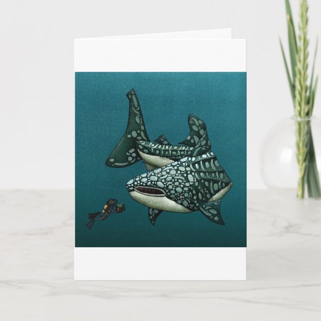 Carte de Noël Requin (Devant)