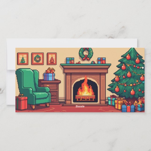 Carte de Noël Retro Arcade avec photos (Dos)
