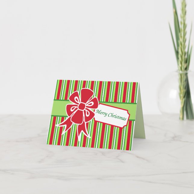 Carte de Noël Retro Bow (Devant)