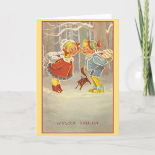 Carte de Noël Retro Finlande Hyvää Joulua