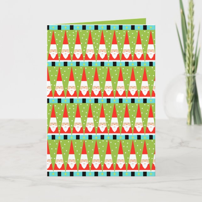 Carte de Noël Retro Geometry Père Noël (Devant)