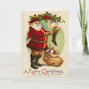 Carte de Noël Retro Père Noël