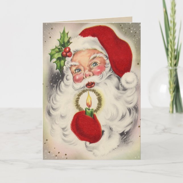 Carte de Noël Retro Père Noël (Devant)