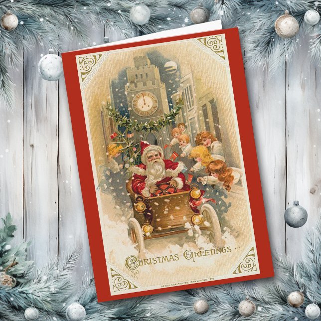 Carte de Noël Retro Père Noël Midnight Run (Créateur téléchargé)