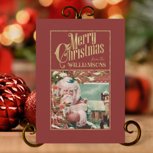 Carte de Noël rétro Santa Claus vintage