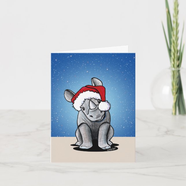 Carte de Noël Rhinoceros (Devant)