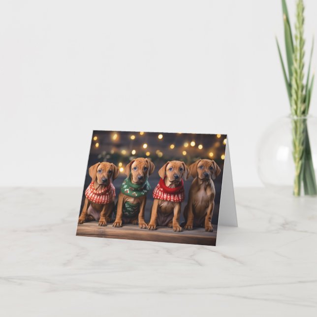 Carte de Noël Rhodesian Ridgeback Puppies (Devant)