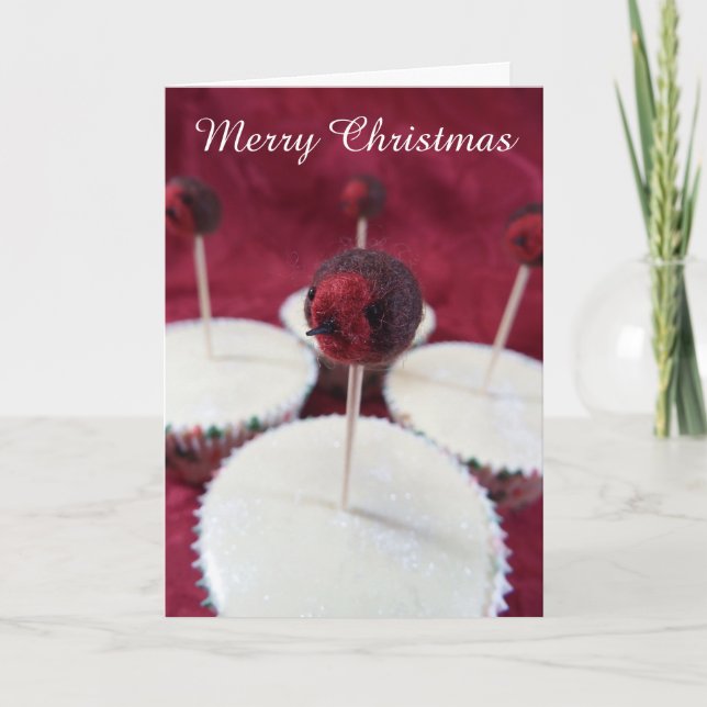 Carte de Noël Robin Cupcakes (Devant)